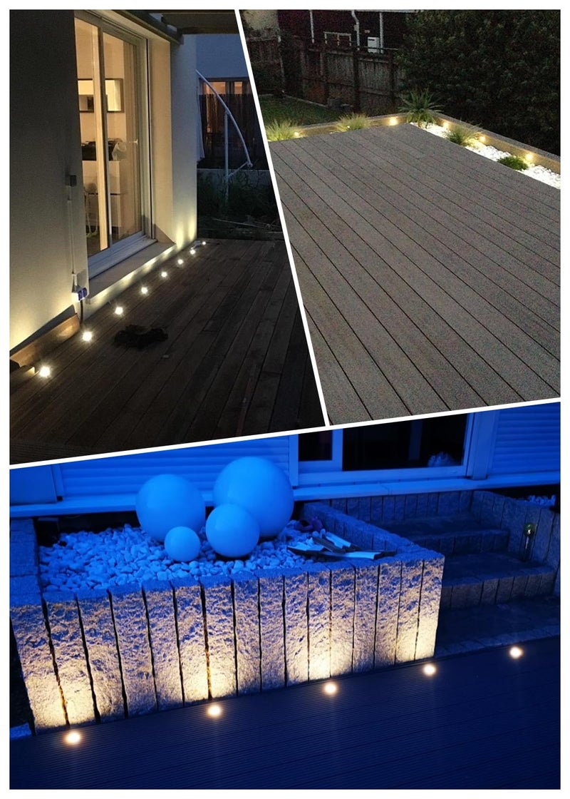 FVTLED Low Voltage Deck Lights Kit, 10 Pack of Î¦1.77 Recessed LED Deck Lighting, Waterproof Outdoor Stair Lights In Ground Light for Garden,Yard,Patio,Step(Warm White) - Image 3